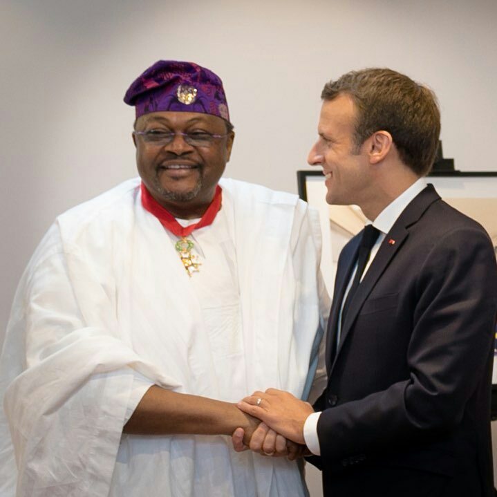 Macron confers highest honour on Adenuga as he unveils Alliance Francaise center + photos