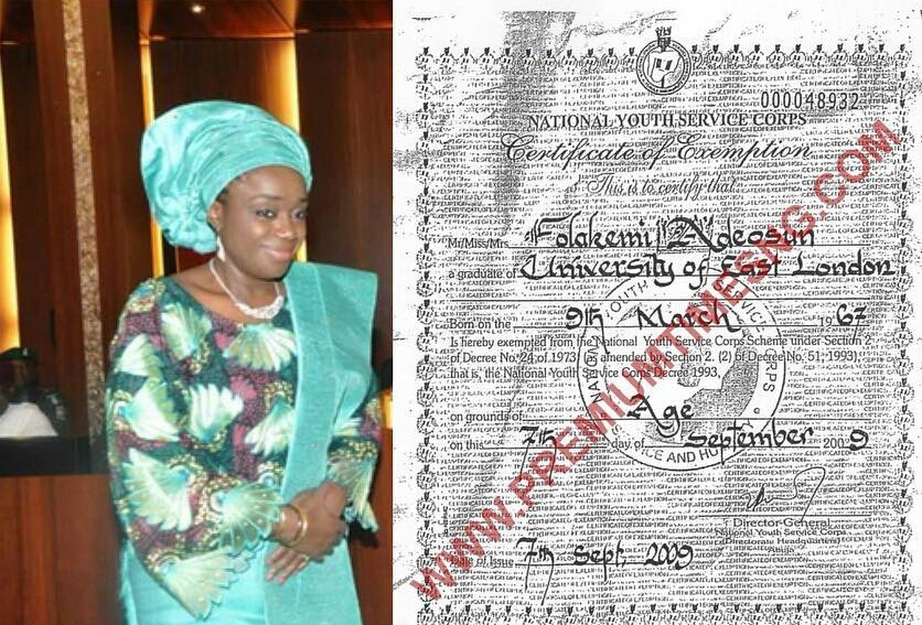 Adeosun applied for exemption certificate says NYSC