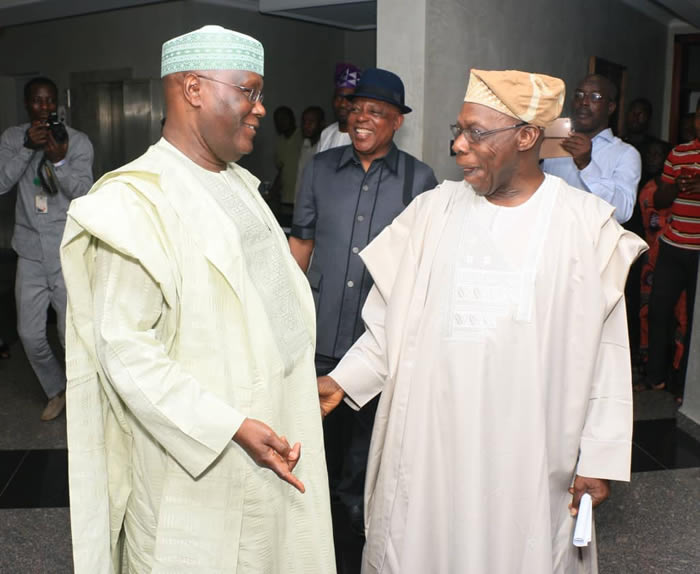 Atiku in closed door meeting with his former boss, Obasanjo