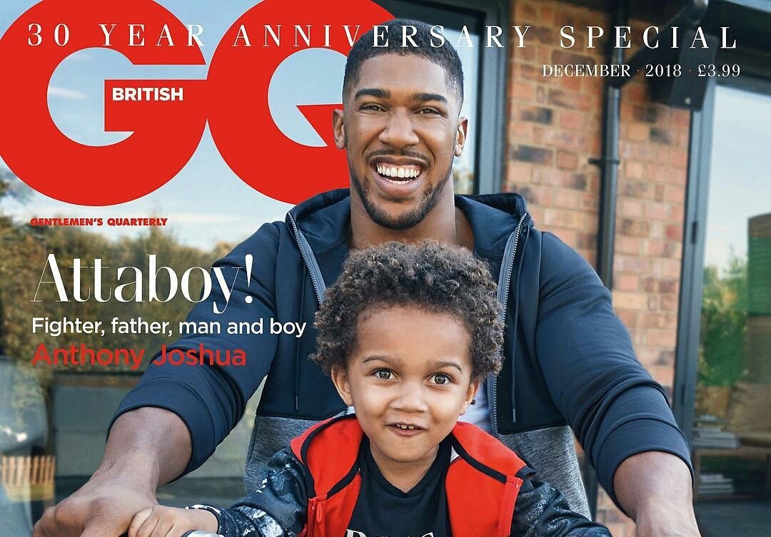 Anthony Joshua and son cover December edition of British GQ