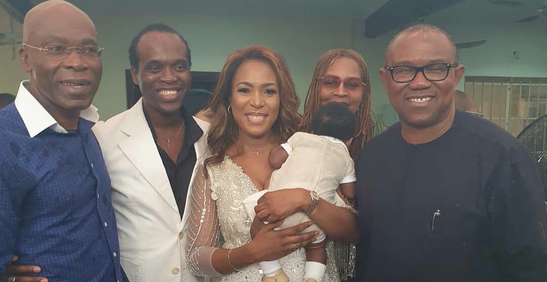 Peter Obi, Leo Stan Ekeh attend Linda Ikeji’s child dedication