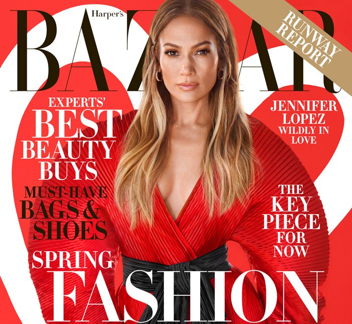 Jennifer Lopez covers February edition of Harpers Bazaar