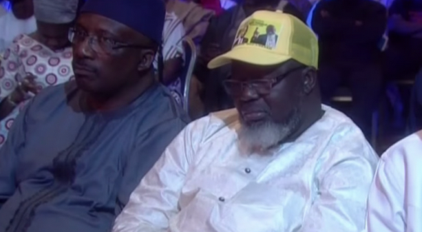 (Video) Communication minister, Adebayo Shittu dozes off during town hall meeting on elections