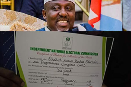 Finally, INEC issues certificate of return to Okorocha