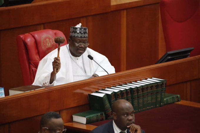 PDP senators walk out of plenary as Lawan blocks motion seeking to impeach Buhari over rising insecurity(Photos/Videos)