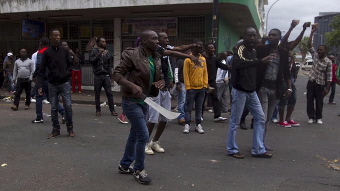 Just in: Armed South African protesters insists foreigners must leave
