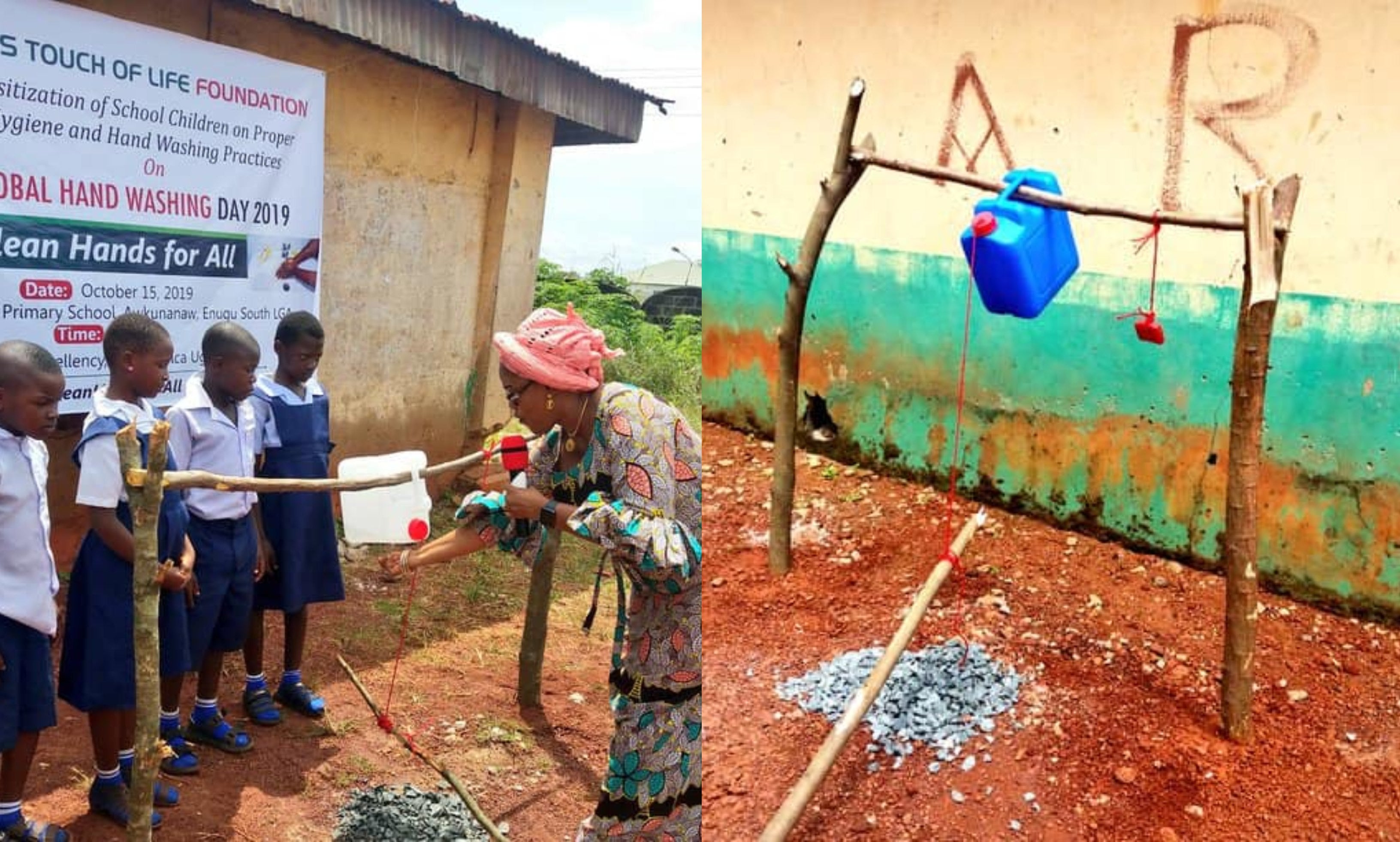 Photo news: Enugu first lady commissions ‘Tippy Taps’ for school pupils