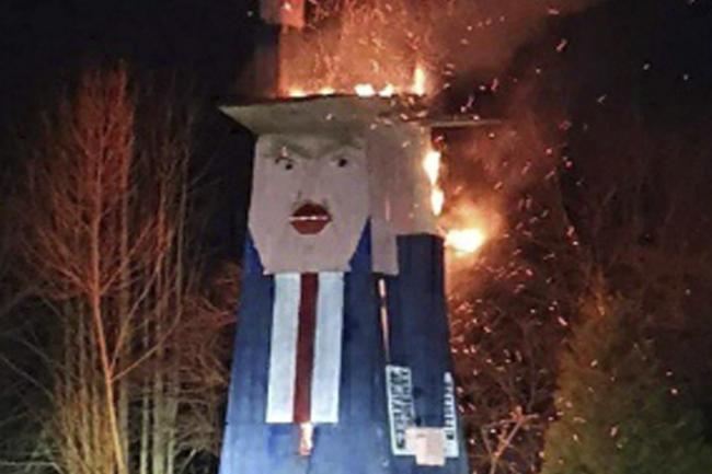 US/Iran crisis: Trump statue burnt in Slovenia