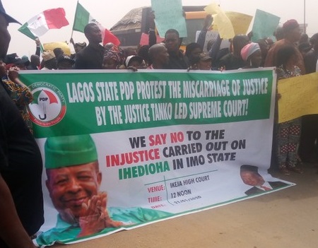 Ihedioha: Now we know why Onnoghen was removed – Lagos PDP protests
