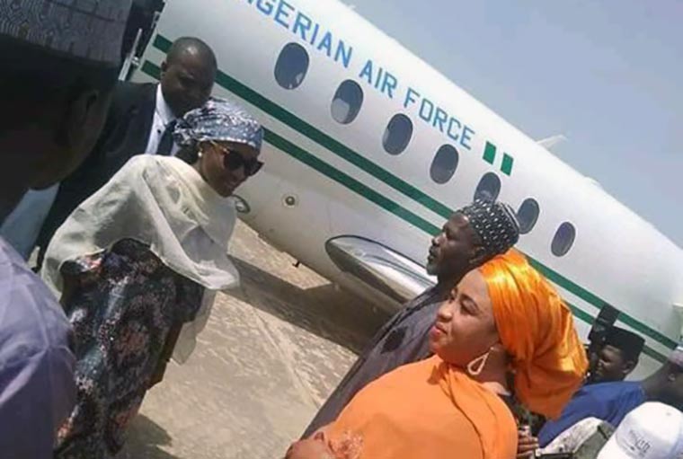Buhari’s daughter arrives Bauchi for photo shoot on Presidential jet
