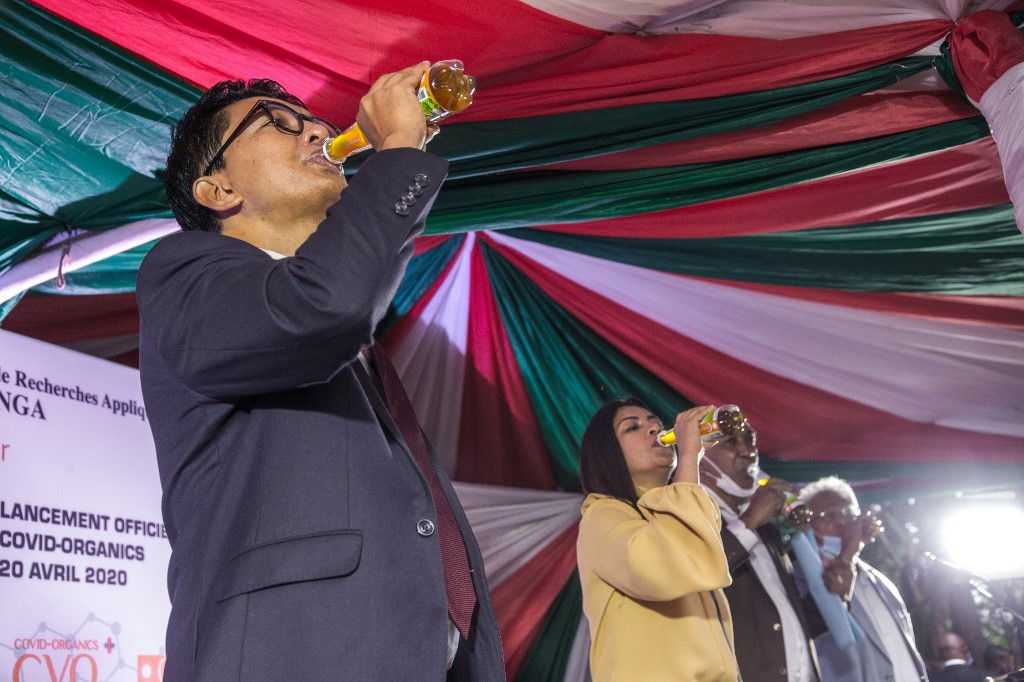 Madagascar’s president hands out herbal tea to cure coronavirus