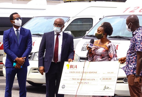 BUA Foundation donates N200m, 5 ambulances to LASG