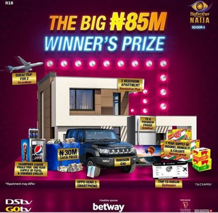 BBNaija season 5 winner to get N85m grand prize