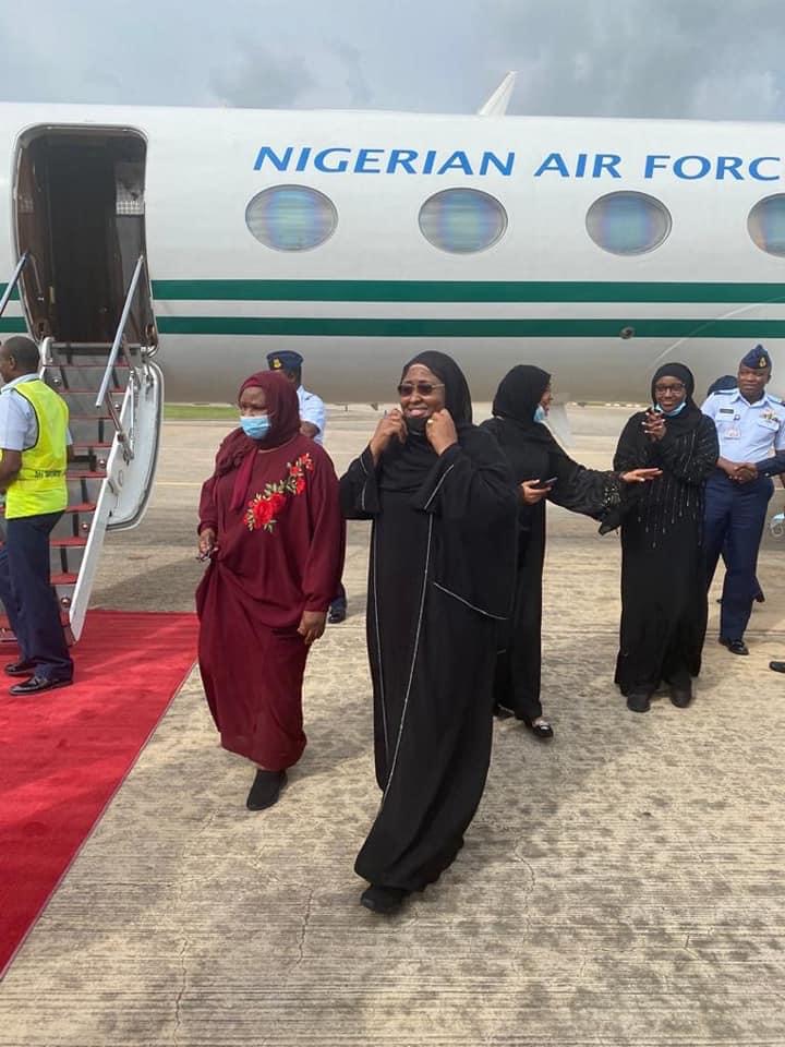 Aisha Buhari denounces medical tourism as she returns from medical trip