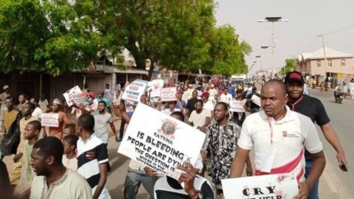 Katsina youths protest insecurity, block highway