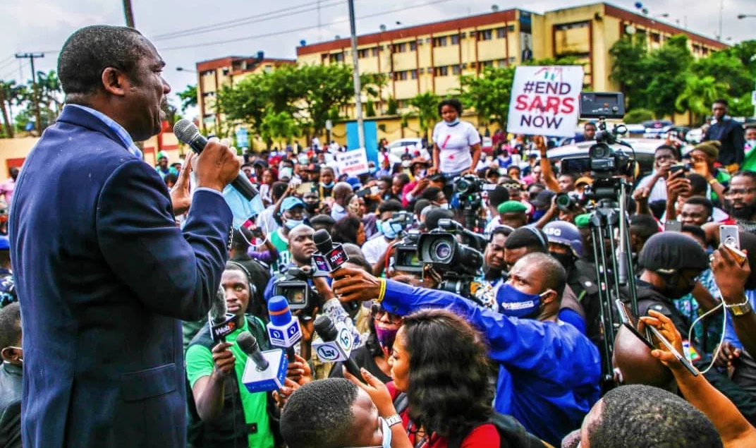 Lagos deputy gov addresses #EndSars protesters, says he has been a victim