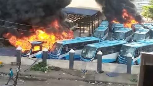 Mob burn down Sanwo-Olu’s family home, TVC, NPA and Oyingbo BRT terminal