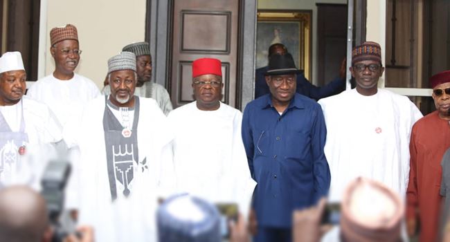 APC governors, care taker chairman, visit Jonathan