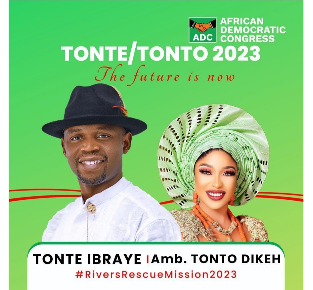 Rivers ADC governorship candidate picks Tonto Dikeh as running mate