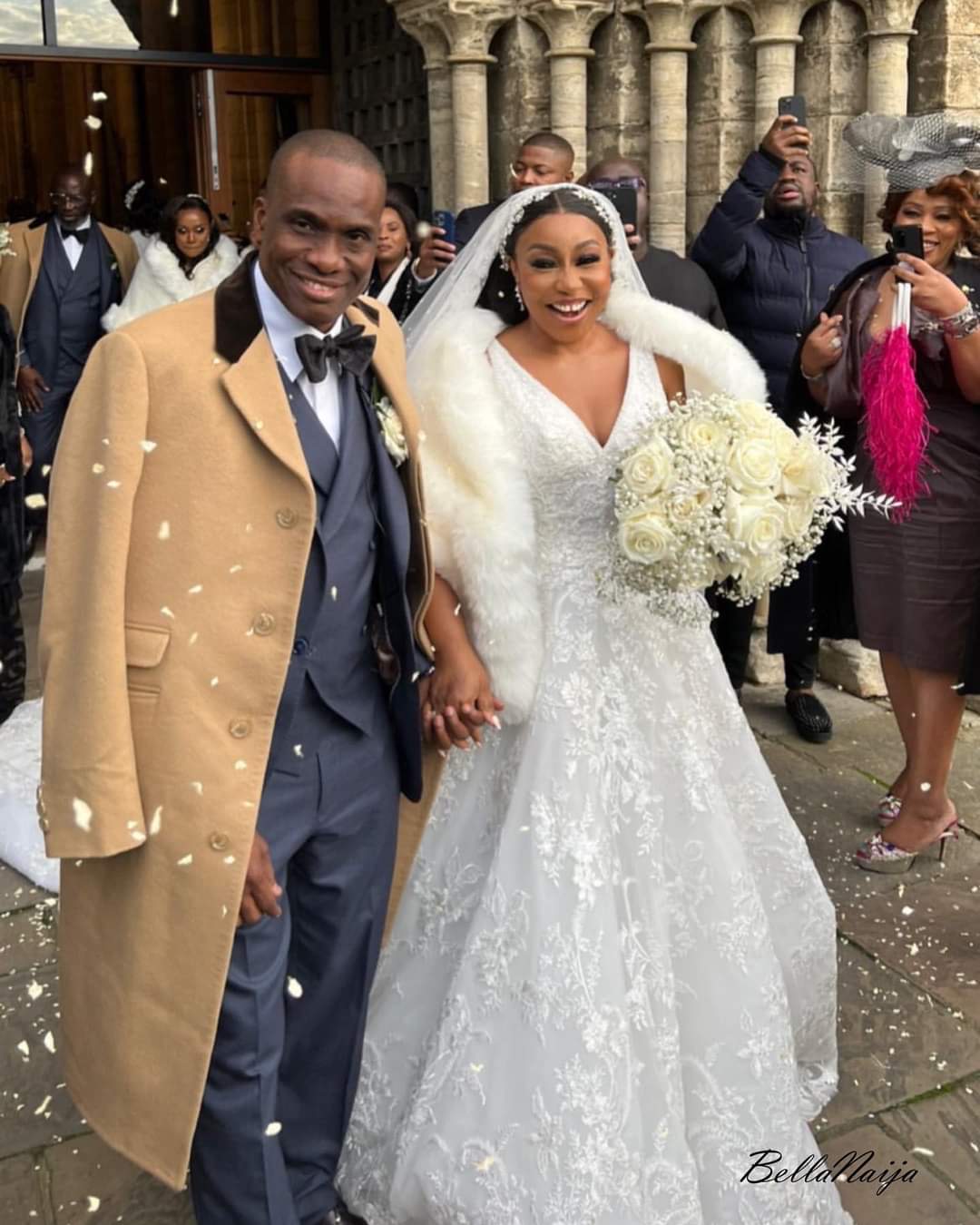 Rita Dominic, Fidelis Anosike hold white wedding in London