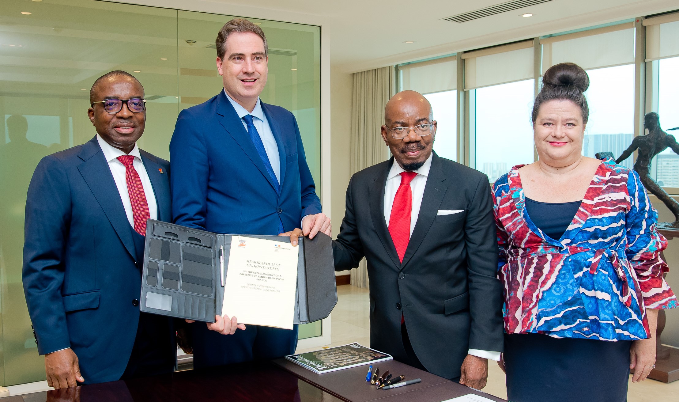 Zenith Bank signs MOU with French government to establish presence in France
