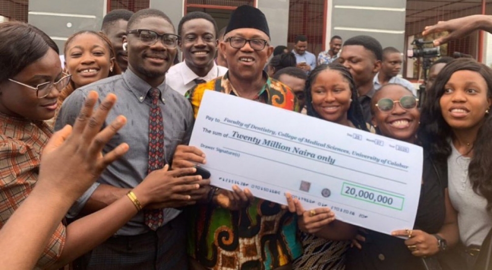 Peter Obi donates N20m to University of Calabar