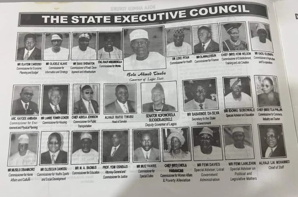 Teju Philips, Kayode Anibaba……….Tinubu’s first set of commissioners in 1999! Where are they now?