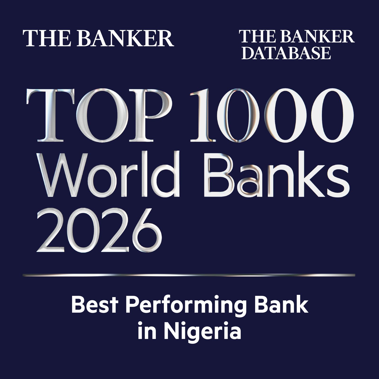 Gtbank named best overall performing bank in The Banker’s Top 1000 World Banks Rankings 2026 Gtbank named best overall performing bank in The Banker’s Top 1000 World Banks Rankings 2026